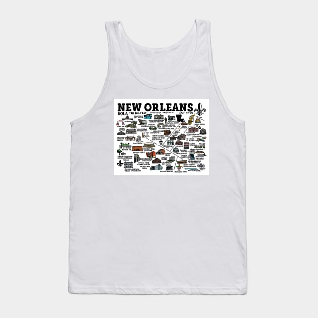 New Orleans Map Tank Top by fiberandgloss